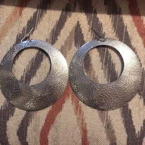 Large Silver Hoop Earrings